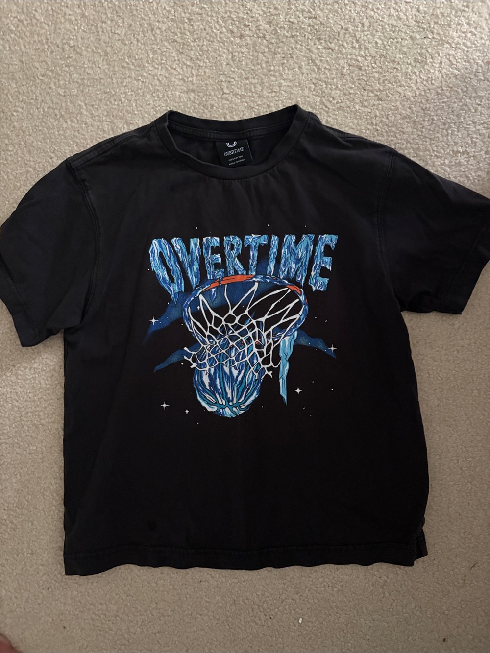 Overtime Black Graphic Basketball Tee
